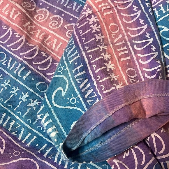 Vintage 80s CrazyShirt All Over Print Hawaii Maui Oahu Kauai Gradient Tee - Picture 7 of 10